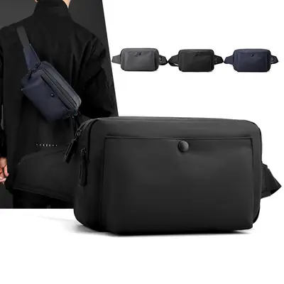Men's Black Crossbody Waist Bag Lightweight Portable