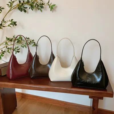 White Leather Shoulder Bag for Women 2024