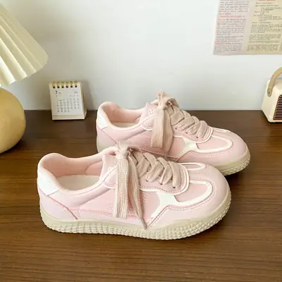 Women's Chic Niche Thick Sole White Sneakers