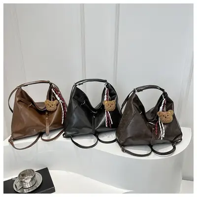 Women's Multi-Functional Crossbody Bag Brown Black Large Capacity