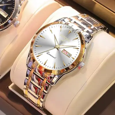 Business Men's Waterproof Quartz Watch with Luminous Calendar