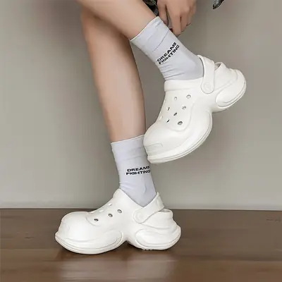 Women's White Croc Slippers All Match Breathable