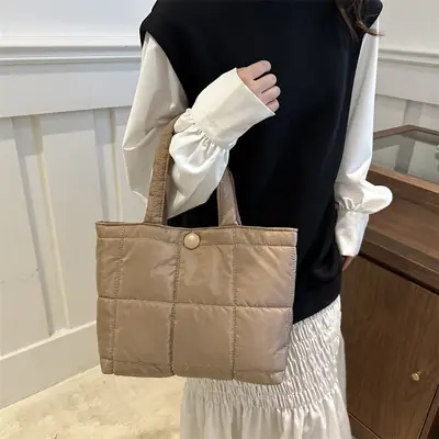Women's Pink Cotton Shoulder Bag 2025 New Summer