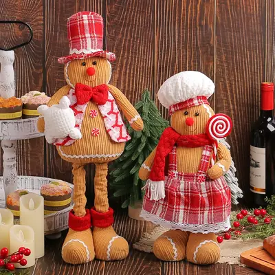 Cross-Country Christmas Gingerbread Doll Couple Set