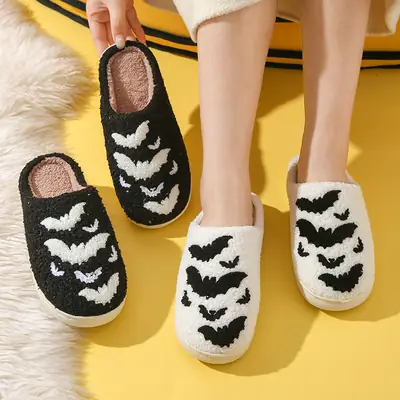 Halloween Pumpkin Slippers Women Warm Winter Cotton