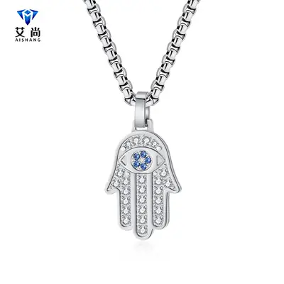 European American Cross Border Classic Hand of Fatima Pendant Necklace