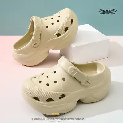 Women White Thick Sole Beach Slippers EVA