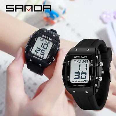 Sanda Digital Water Resistant Sports Watch Blue Silicone
