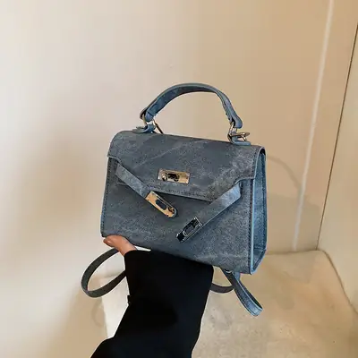 Women's Grey Plated Shoulder Bag 2024 New