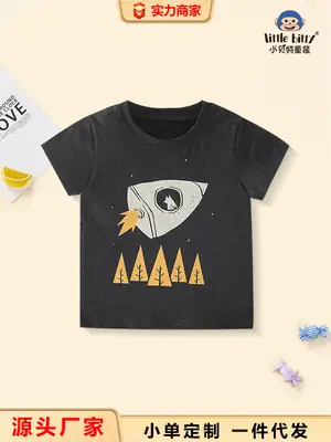 2025 Boys Cartoon Cotton T-Shirt Small Medium