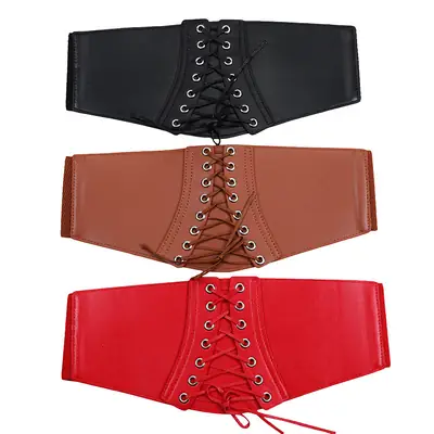 Red Elastic Waistband Belt for Women