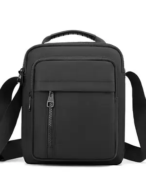Men's Grey Nylon Shoulder Bag 2024 Winter Casual
