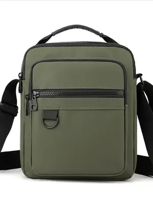Men's Grey Nylon Shoulder Crossbody Bag 2024 Winter