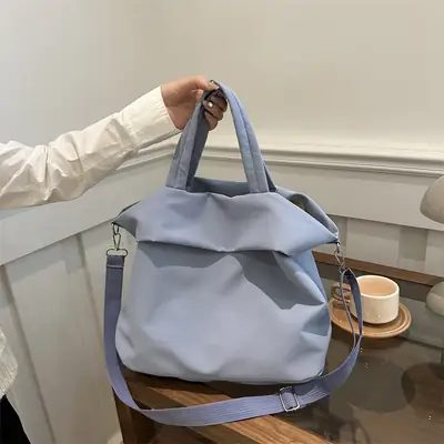 Women's Large Capacity Shoulder Crossbody Bag Blue Nylon