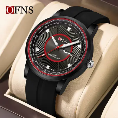 Ofns Men's Luminous Quartz Watch Black Green