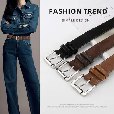 New Ins Style Genuine Leather Belt Women's Fashion High-end All-match Pants Decorative Belt Women's Cross-border Wholesale