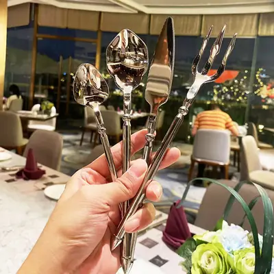 304 Stainless Steel Knife Fork Spoon Neptunus Trident Steak Knife Dessert Spoon
