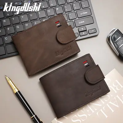 Men's Brown Leather Coin Purse Multi-Card Wallet