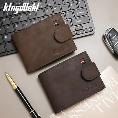 Men's PU Wallet – Snap Closure, Coin Pocket