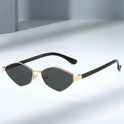 Cross-border Retro Sunglasses Gold Diamond Frame