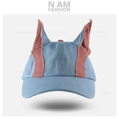 Washed Denim Ear Baseball Cap Niche Fashion Travel Cool Personalized