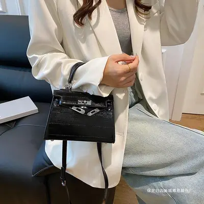 Women Korean Style Shoulder Bag Silver Grey 2025