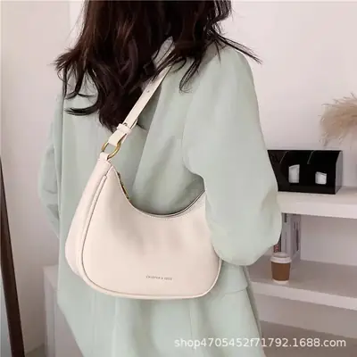 White Half Moon Crossbody Bag Women 2021