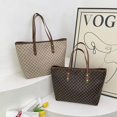 Women Vintage Printed Shoulder Bag Brown 2024