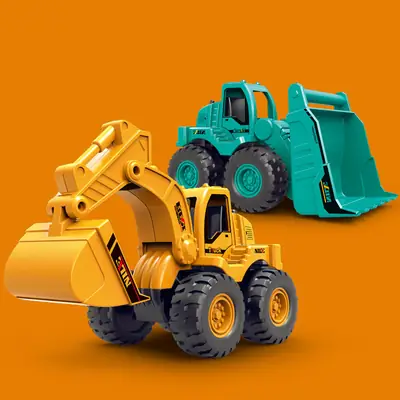 Cross-border Kids Engineering Toy Excavator Red 15.5cm