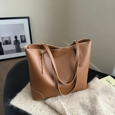 Retro Tan Shoulder Tote Bag 2024 Winter New