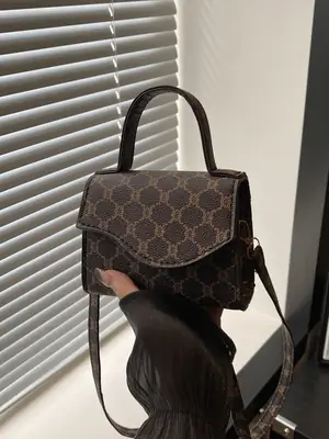 2024 Black GG Pattern Shoulder Bag for Women