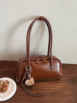 Women's Wine Red Shoulder Bag 2024 Autumn Winter