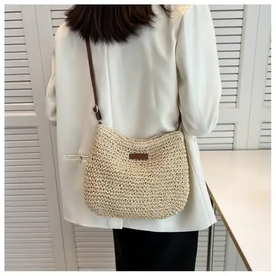 Straw Crossbody Bag for Women, Large Capacity, New Arrival
