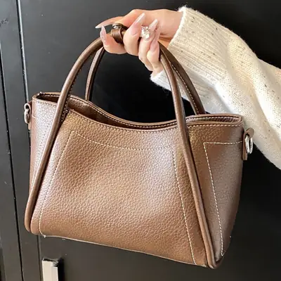 Black Cross-Border Retro Hand Bag for Women 2025