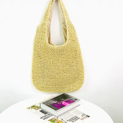 Wholesale New Forest Straw Bag, Simple and Fashionable Shoulder Woven Bag, Beach Bag, Lady Casual Women's Bag