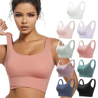 Women's Fitness Yoga Sports Bra Teal Shockproof Anti-Sagging