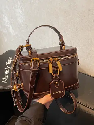 2024 Vintage Brown Square Bag for Women