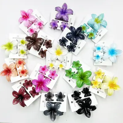 Plumeria Hairpins Set for Girls & Women