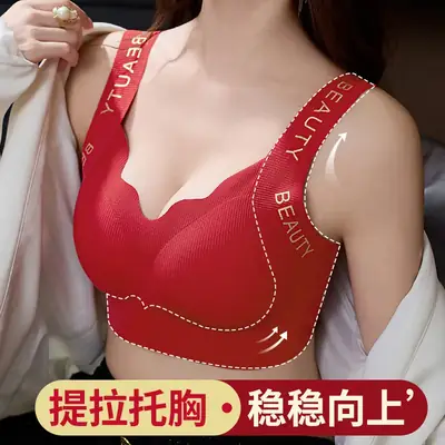Traceless Rimless Push Up Bra Red Plus Size