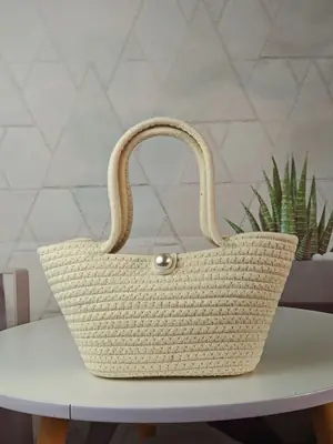Lightweight Woven Tote Bag for Women Island Photography