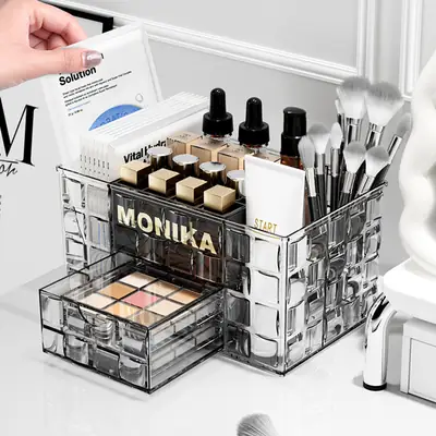 Luxury Makeup Storage Rack with Brush & Drawer