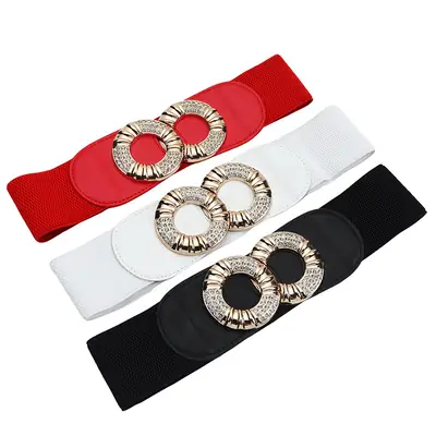 White Diamond Hanging Buckle Belt for Women