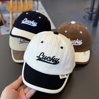 Lucky Embroidered Knit Cap for Kids Winter Warm