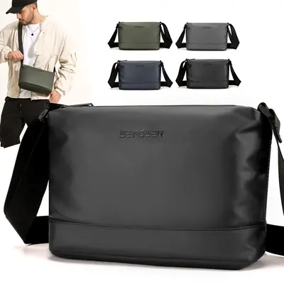 Men's Lightweight Crossbody Bag Black Large Capacity