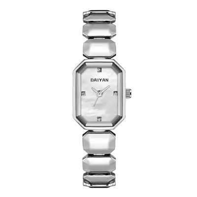 Daiyan Elegant Square Watch for Women Silver Band