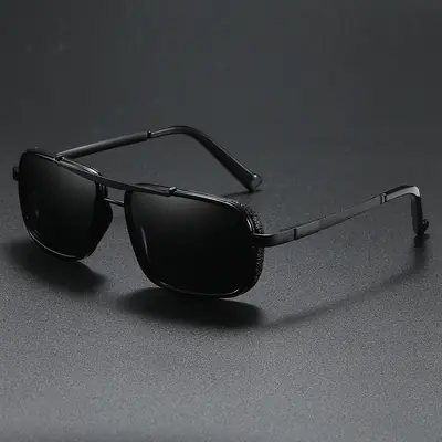 Punk Men Sunglasses Polarized Metal Brown
