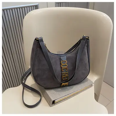Vintage Suede Messenger Bag Black Brown 2024