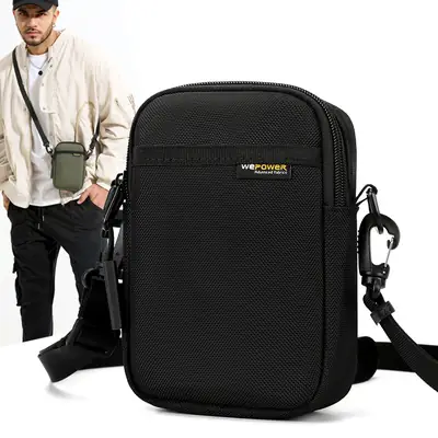 Black Crossbody Phone Bag with Adjustable Strap