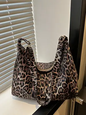 Leopard Print Large Crossbody Bag Women 2024