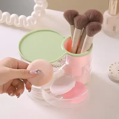 Rotating Dustproof Makeup Egg Storage Cylinder
